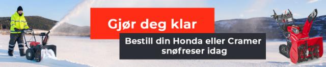 Bestill din Honda eller Cramer snøfreser idag