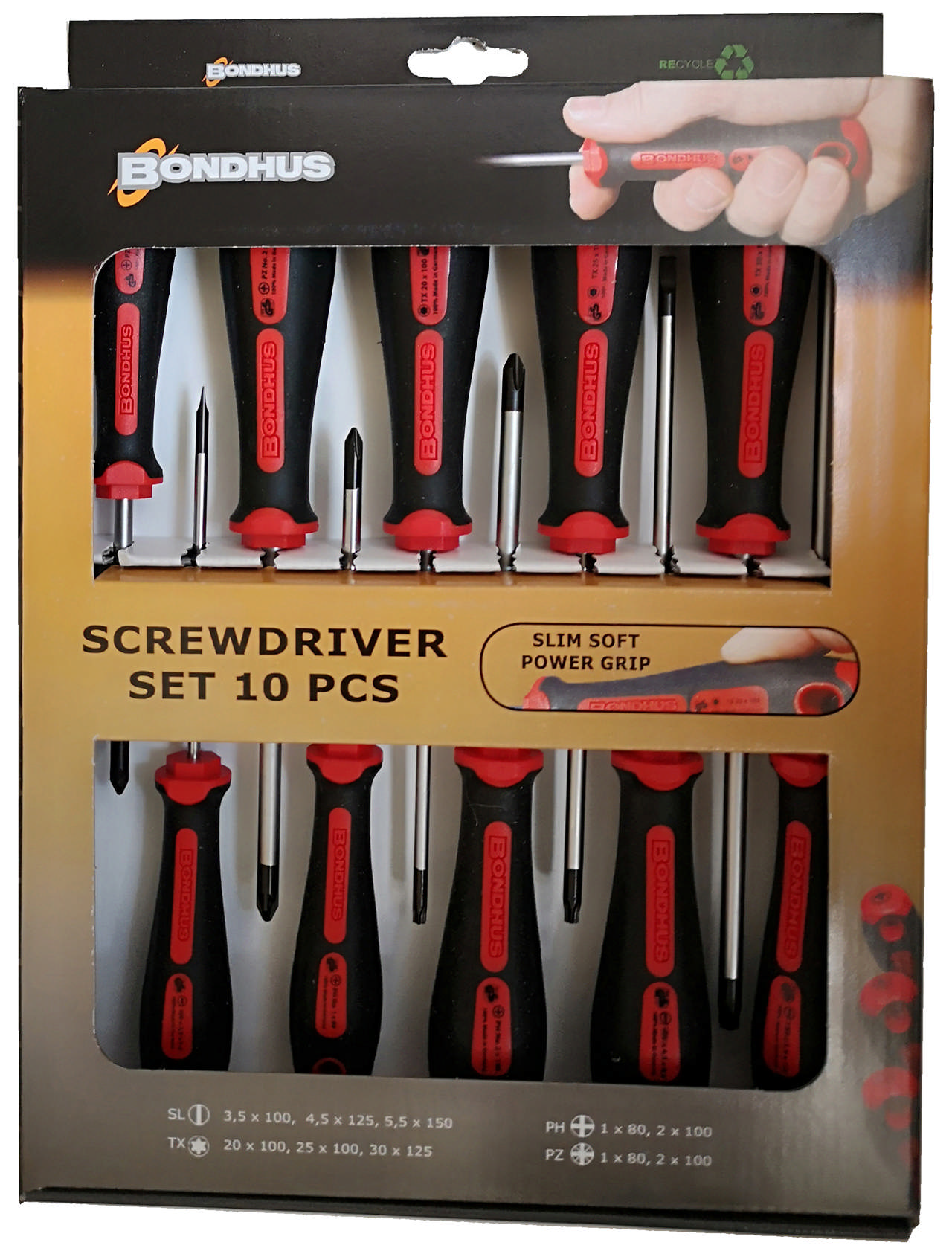 Skrutrekkersett 10 deler