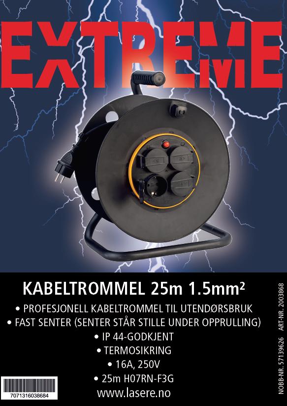 KABETROMMEL EXTREME 25M 1,5MM2