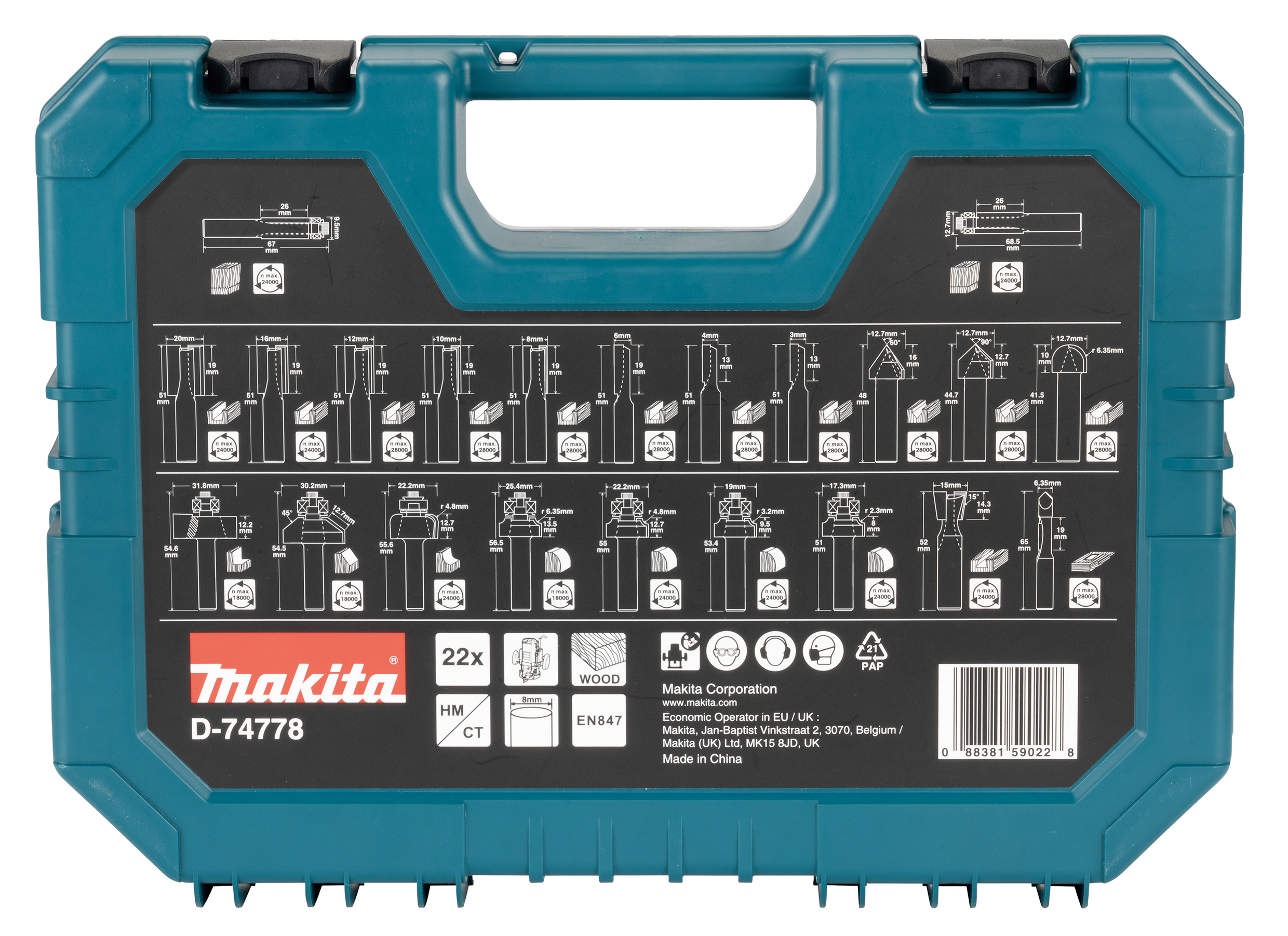 Makita FRESESTÅLSETT SETT D-74778